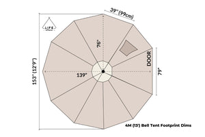 13' bell tent floor measurements