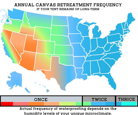 frequency of waterproofing canvas map