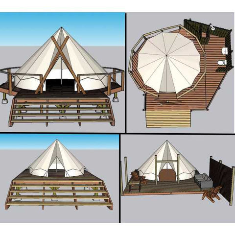 plans de terrasse de tente cloche à vendre