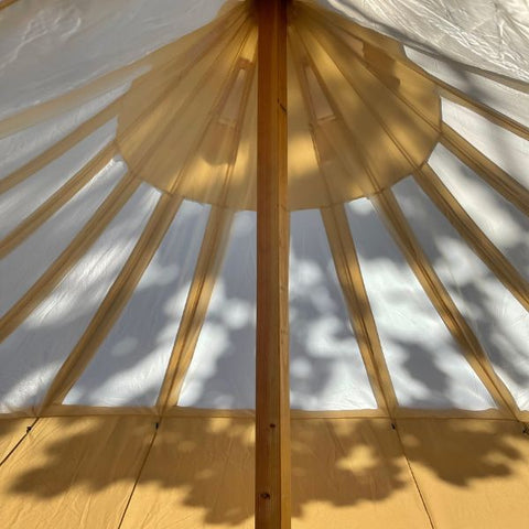 wood bell tent center pole with 4x4