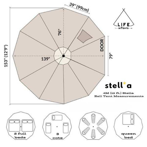 Graphique de tente cloche de 4 m