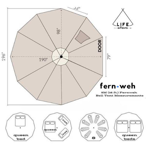 LIT 8-person canvas bell tent measurements