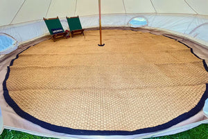 circle rug for bell tent with chairs