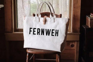 Fernweh bag made of white canvas