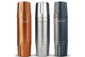 3 colors of high camp flasks