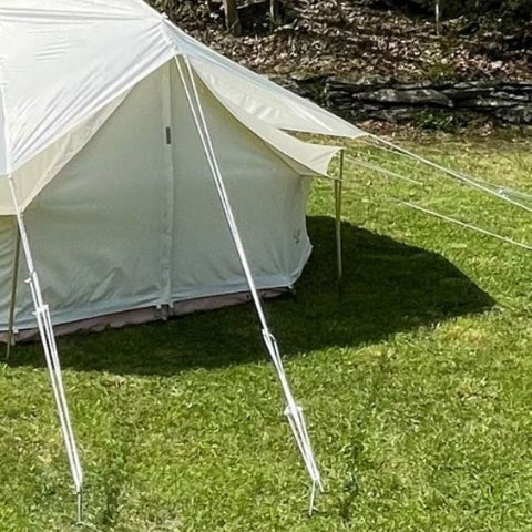 ropes on canvas tent fly cover