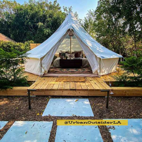 terrasse de tente bricolage en Californie