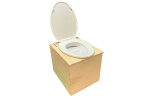 white and wood composting toilet  Moloo 2
